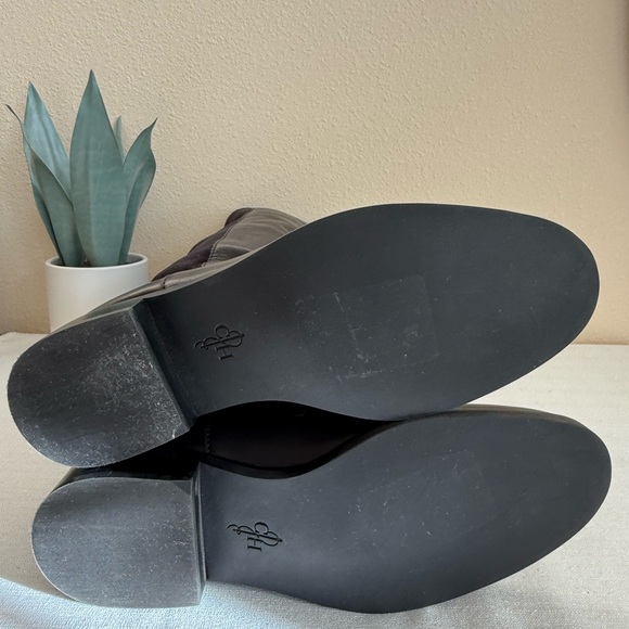 Cole Haan Black Leather Knee-High Slip In Boots - Picture 12 of 12